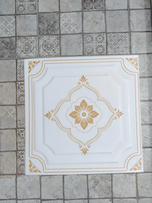 ПКФ Уникс Плитка на потолок пенопластовая экструдированная, белый, фото 2