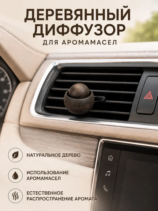 Ароматизатор для машины на дефлектор из дерева, вариант