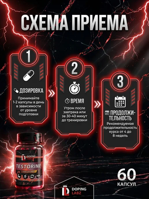 Doping Labz Анаболический комплекс Testorine, набор мышечной массы, вариант, фото 5