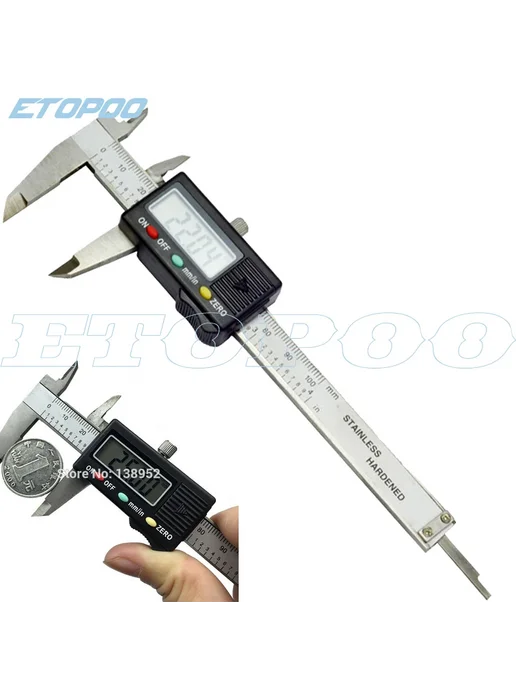 ETOPOO Цифровой штангенциркуль ET MEASURE 0-100 мм plastic, вариант, фото 3
