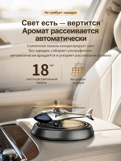 Ароматизатор на панель вертолет, черный, фото 2