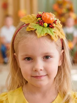 DiVo Bantik Заколка и ободок осенний с тыквой и листьями