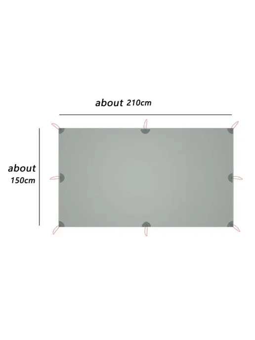 Нет бренда Сверхлегкий солнцезащитный коврик для кемпинга 210X150CM, серый