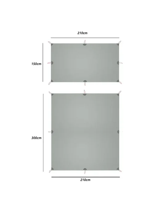 Нет бренда Сверхлегкий солнцезащитный коврик для кемпинга 210X150CM, серый, фото 7