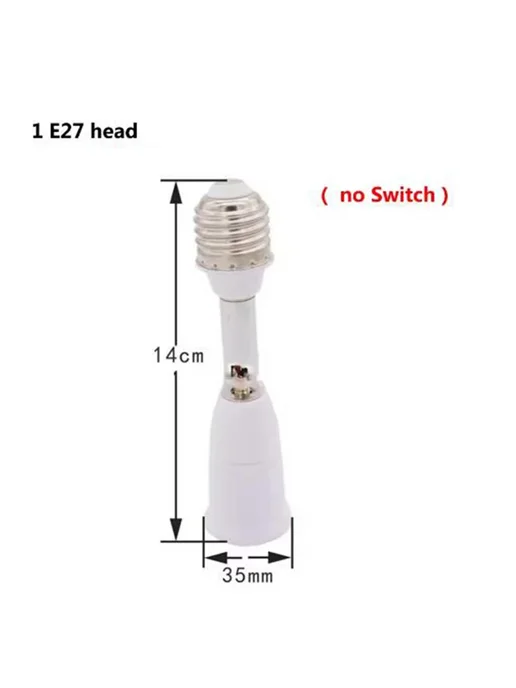 QvvCev Разветвитель розеток E27, 1 head, 14 см, белый