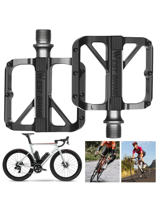 Педали MTB, 2 шт, алюминиевые, легкие с антискользящим покры…, 2 шт, фото 2