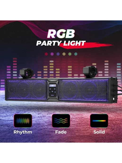 KEMITOUR KEMIMOTO UTV RGB Sound Bar 600W Bluetooth динамик 16 26 33 д, 600 Вт, фото 4
