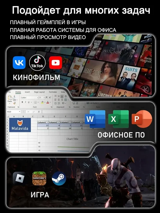 HUAQI ноутбук для работы и учебы, с windows мощный 32 гб ssd 2 тб, 32 ГБ, 2 ТБ, фото 2