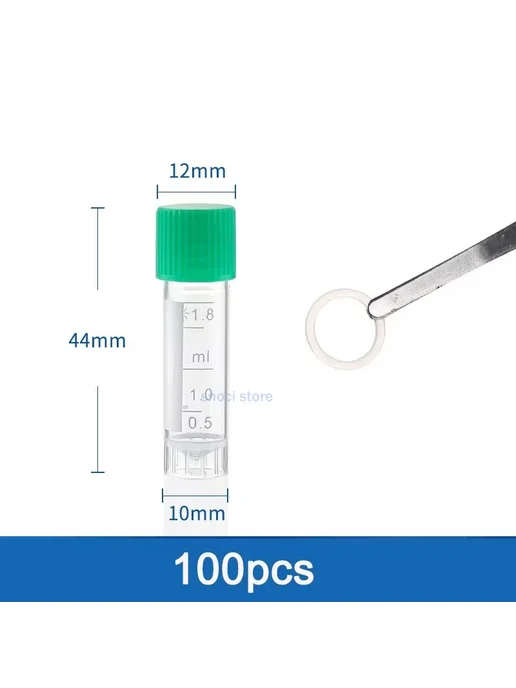 Нет бренда Пластиковые центрифужные трубки 1,8 мл green-100Pcs, 1,8 мл
