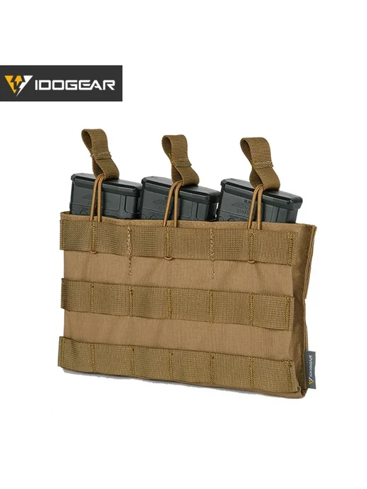 Нет бренда IDOGEAR Тройной чехол для магазинов 5.56 Coyote Brown, коричневый
