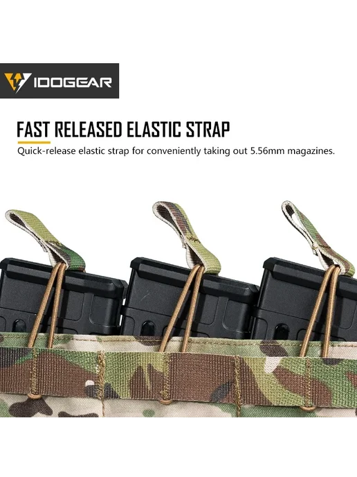 Нет бренда IDOGEAR Тройной чехол для магазинов 5.56 MCBK, черный, фото 4