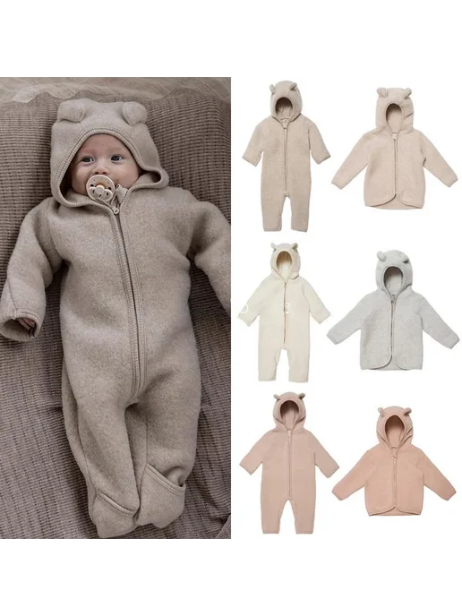 Jokkzo Детская шерстяная зимняя одежда 3-6 лет, белый, фото 2
