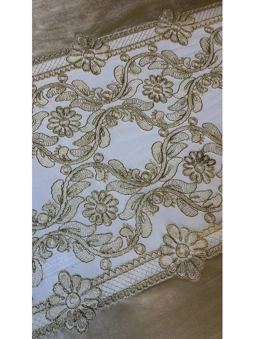 BALX Textile Скатерть на стол Прямоугольная бежевый 150х220 велюровый, 150x220, фото 4