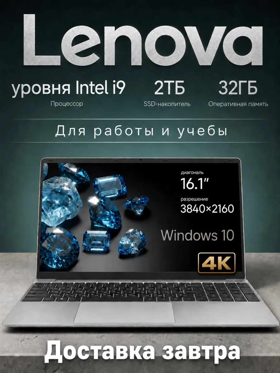 Ноутбук для работы и учебы 32ГБ+2TБ intel i9 window