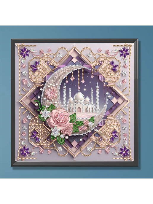 Алмазная мозаика частичный дизайн луна 30x30см DIY, 30x30 см