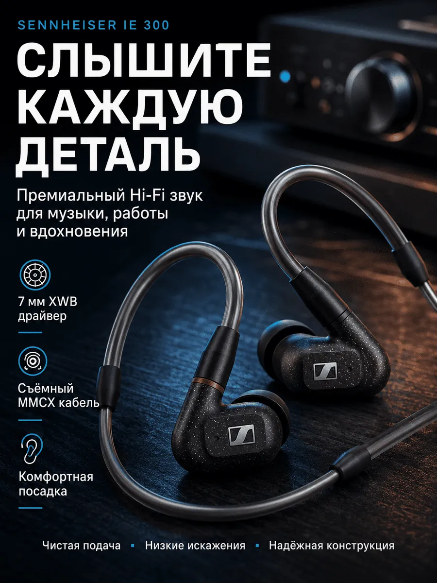 Sennheiser IE 300 Hi-Fi наушники проводные