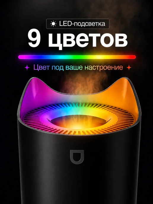 TECHVION Увлажнитель воздуха для дома с аромадиффузором и подсветкой, вариант, фото 7