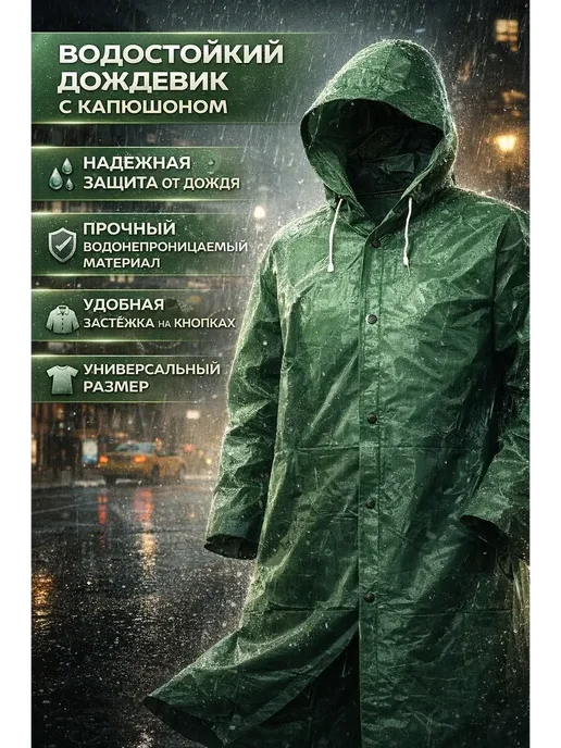 АБР плащ дождевой туристический водонепроницаемый*, синий, фото 3