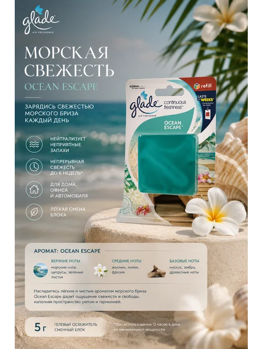 Освежитель Ocean Fresh Свежесть океана, 10 шт, 10 шт, фото 2