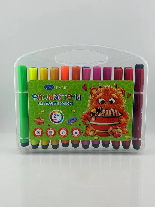 АС11 Набор фломастеров Brush Pen на водной основе в школу, зеленый, фото 6