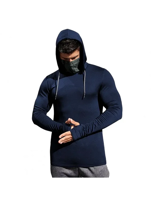 SANWOOD Мужские легкие спортивные толстовки с длинным рукавом для тр, синий