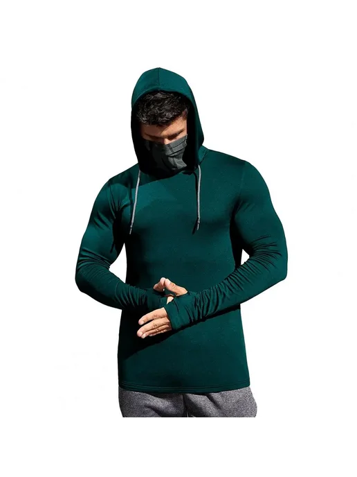 SANWOOD Мужские легкие спортивные толстовки с длинным рукавом для тр, зеленый