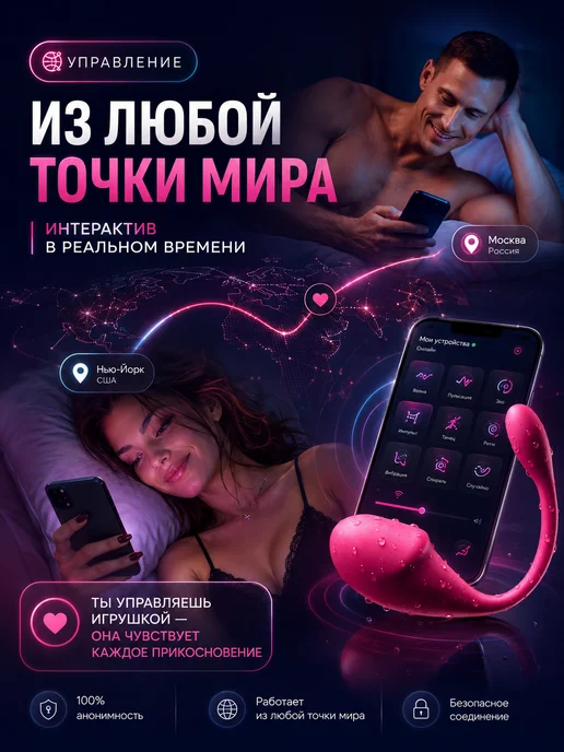 Вибратор, виброяйцо с дистанционным управлением, игрушка 18+, розовый, фото 4