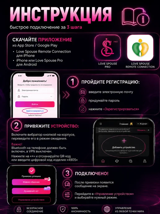 Вибратор, виброяйцо с дистанционным управлением, игрушка 18+, розовый, фото 6