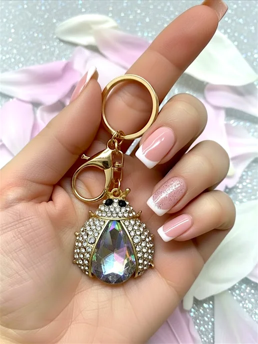 SABBI-STYLE Брелок оберег на ключи Божья коровка, фиолетовый, фото 3