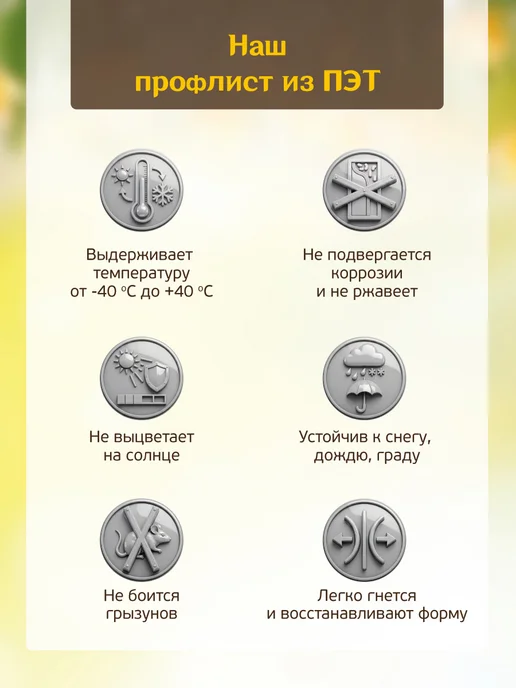 Мир Маркет Профлист из ПЭТ профнастил пластиковый, синий, 5 шт, фото 3