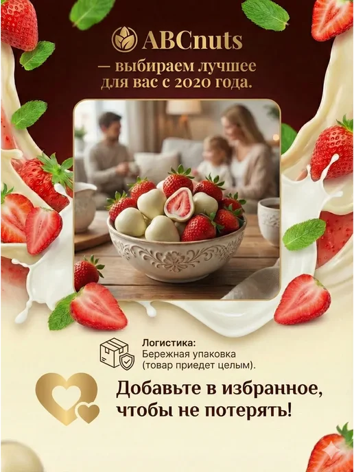 ABCNUTS Клубника «ЛАЙМBERRY NATURAL» в йогуртовой глазури 100 г, 100 г, фото 3