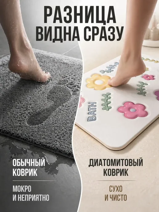 СОВА 3 Коврик в ванную быстросохнущий противоскользящий 60×40, 60x40, фото 2