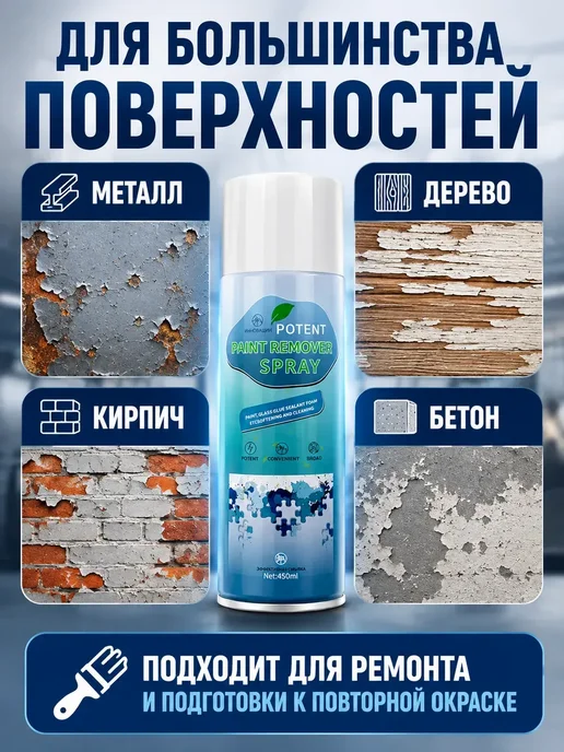 Смывка лакокрасочных покрытий аэрозоль 450мл, 450 мл