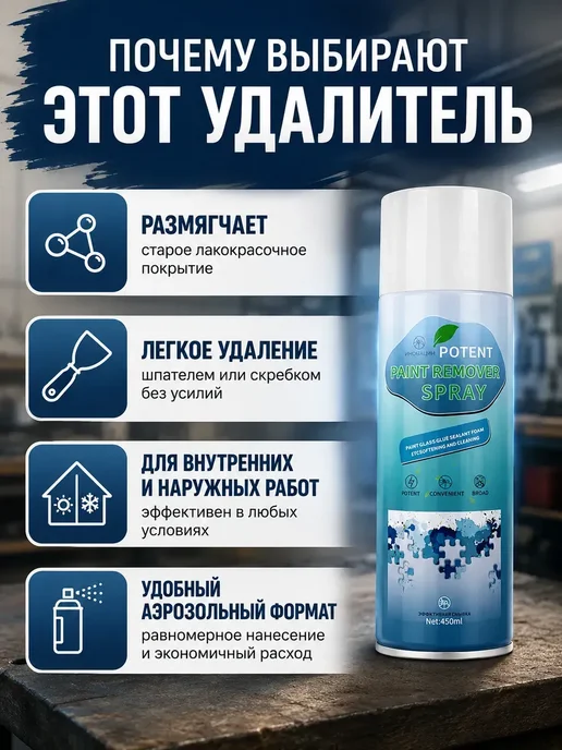 Смывка лакокрасочных покрытий аэрозоль 450мл, 450 мл, фото 4