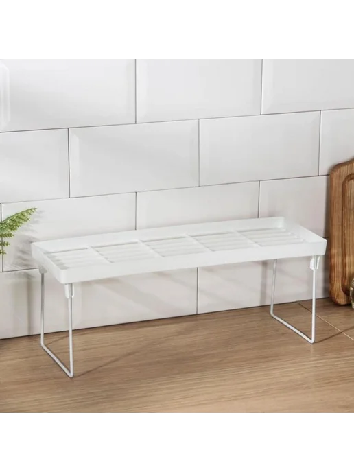 <> Складная белая полка 39х14х15.5 см универсальная, 39x14x15.5 см, фото 2