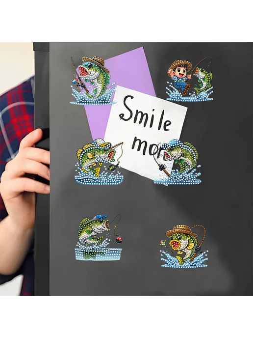 6шт набор магнитов для рыбалки и diamond painting, 6 шт