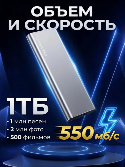 Mari'K Tech store Внешний жесткий диск SSD 1ТБ, 1 ТБ, фото 2