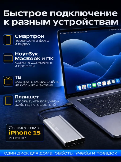 Mari'K Tech store Внешний жесткий диск SSD 1ТБ, 1 ТБ, фото 3