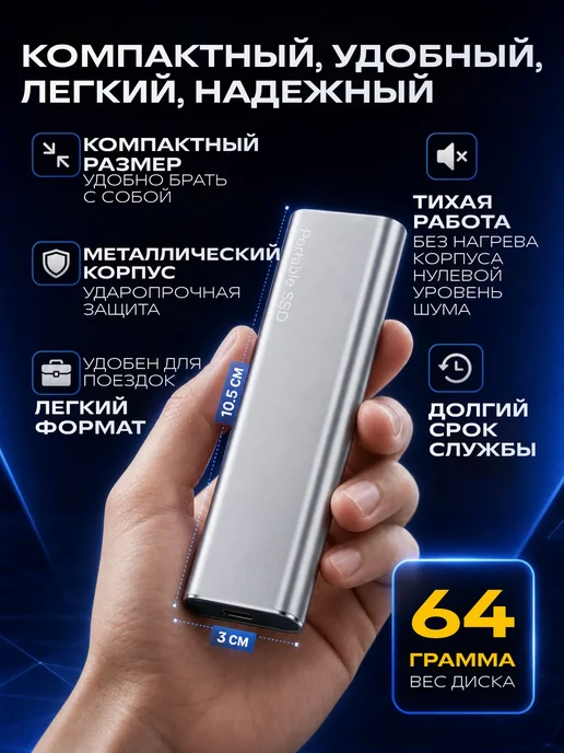 Mari'K Tech store Внешний жесткий диск SSD 1ТБ, 1 ТБ, фото 5