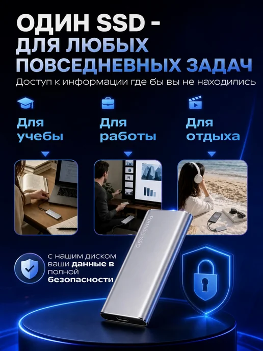 Mari'K Tech store Внешний жесткий диск SSD 1ТБ, 1 ТБ, фото 6