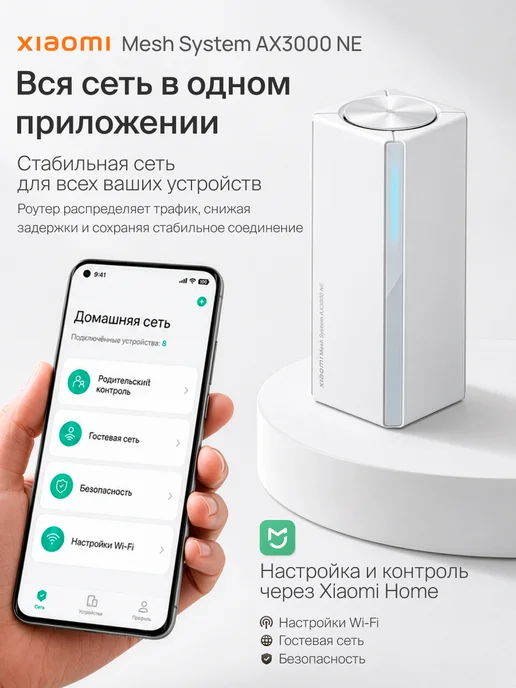 Xiaomi Роутер Wi-Fi Mesh Sistem AX3000 NE RU, вариант, фото 7
