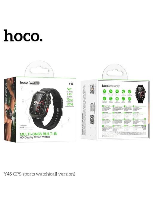 HOCO Смарт-часы Y45 GPS с Bluetooth-звонками, черный, фото 5