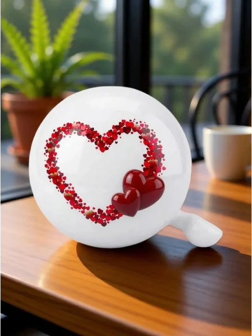 Vinca Sport Звонок велосипедный на руль HEART, белый, фото 2