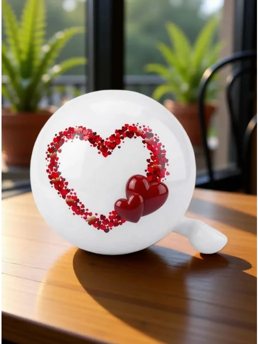 Vinca Sport Звонок велосипедный на руль HEART, белый, фото 7