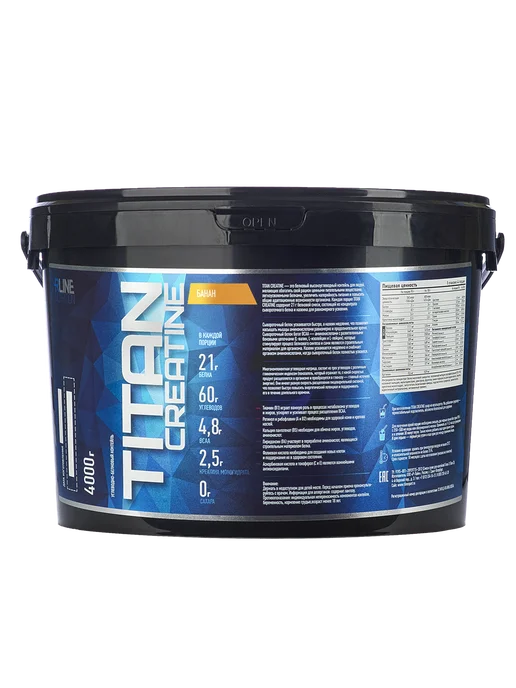 R-line Высокоуглеводный гейнер Titan Creatine, 2000г, Банан, 4 кг, фото 5