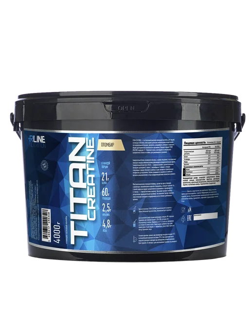 R-line Высокоуглеводный гейнер Titan Creatine, 4000г, Пломбир, 4 кг, фото 5