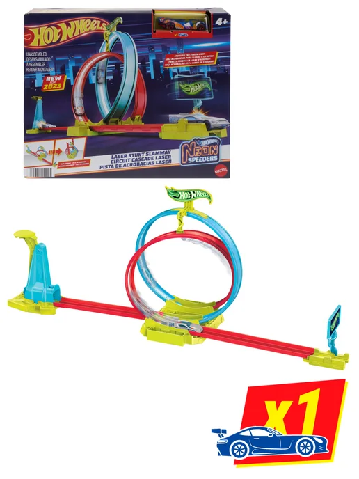 Hot Wheels Хот Вилс игрушечный трек HPC05 трасса с пусковым устройством, синий, фото 2