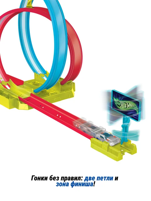 Hot Wheels Хот Вилс игрушечный трек HPC05 трасса с пусковым устройством, синий, фото 4