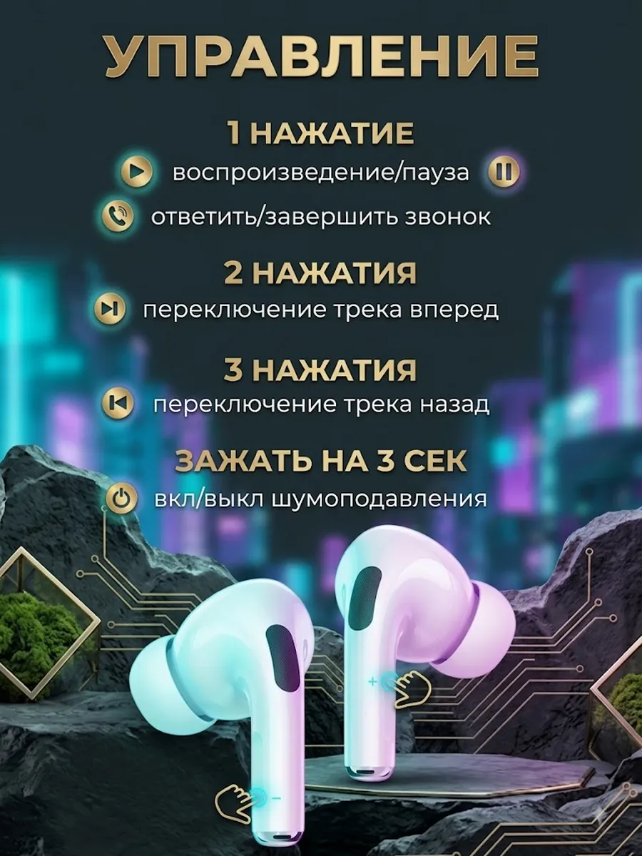 Наушники беспроводные с микрофоном Hoco EW72 — фото 6