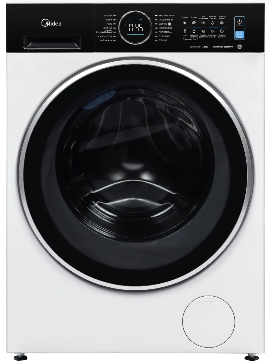 Midea Стиральная машина MF205W105WB W-RU кл. A фронт. макс. 10.5кг